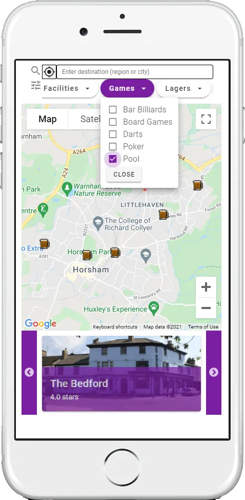 app running on mobile phone
